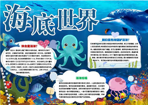 海底世界手抄报17月25日我怀着奇妙的心情和爸爸妈妈还有哥哥姐姐一