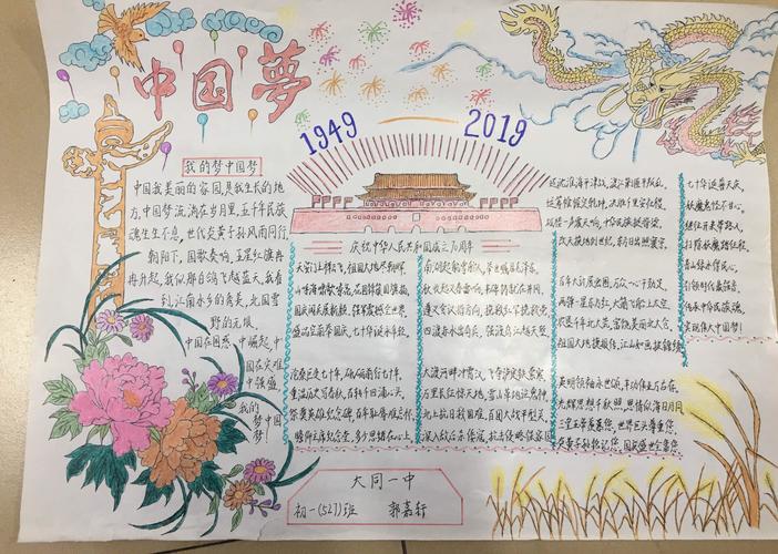 大同一中南校纪念建国70周年祖国我为你骄傲手抄报比赛