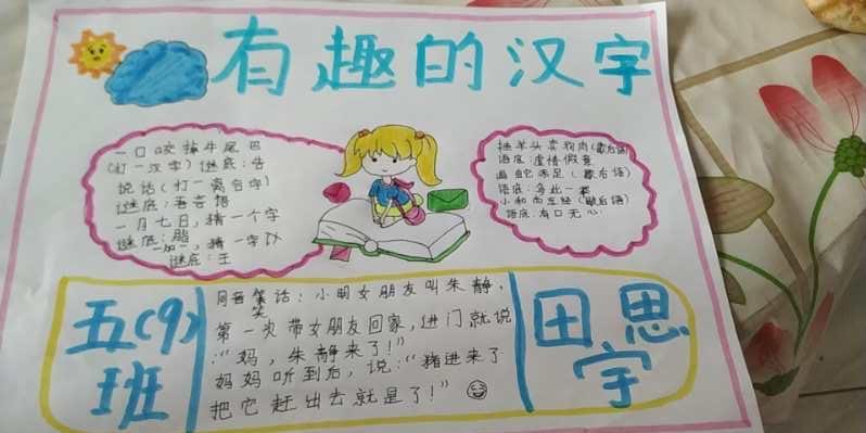 有关汉字小报的手抄报书香小报的手抄报