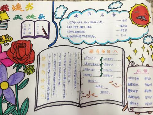 读万卷书行万里路花船庙小学读书手抄报学生作品