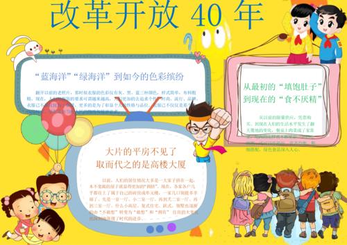 word小报手抄报改革开放40年电子小报手抄报word小报.docx 1页