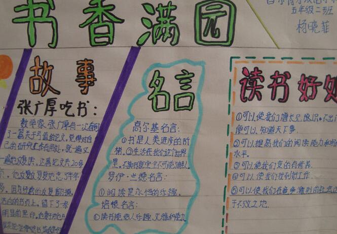 小学生书香手抄报简单又漂亮