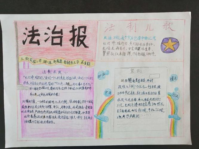 法治在身边吉洞中心小学宪法在我心中法治手抄报活动法制小报