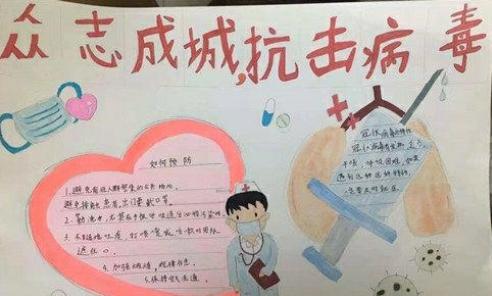 小学生抗击疫情手抄报图片简单防控疫情中国加油手抄报大全