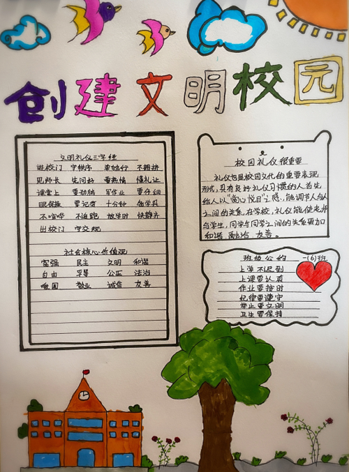 创文明校园做文明少年的手抄报内容