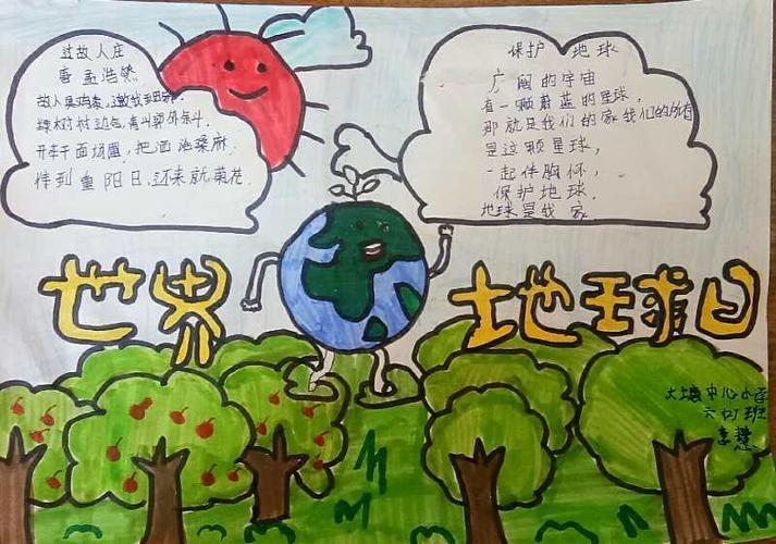 保护地球人类共同的家园大塘中心小学世界地球日宣传活动手抄报