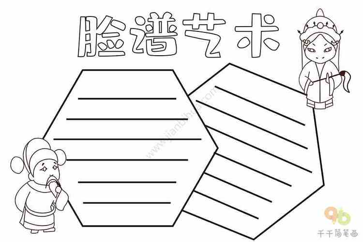 脸谱艺术手抄报主题手抄报简笔画