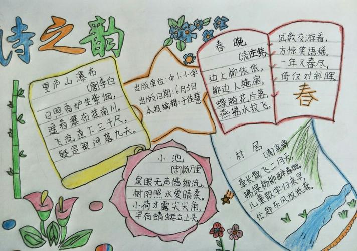 亲近中华经典浸润诗韵书香中堡王庄小学古诗词手抄报制作评比