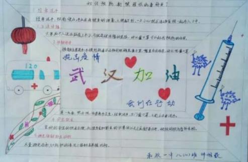 抗击疫情中国加油小学生手抄报优秀绘画