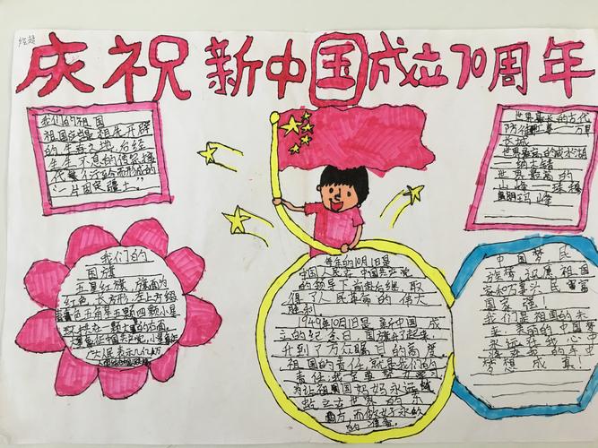 陈埭镇紫峰中心小学1503班庆祝建国70周年手抄报