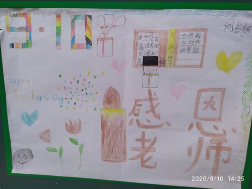 泽下小学五年级教师节手抄报