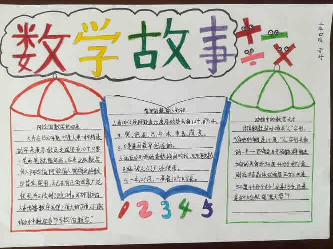 桥东里小学二年级四班 《数学故事》手抄报