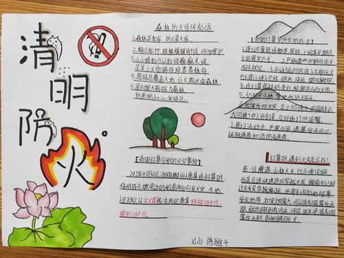 森林防火宣传有我甲中附实森林防火手抄报学生作品选