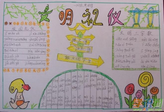 小学生文明礼仪手抄报的文字素材