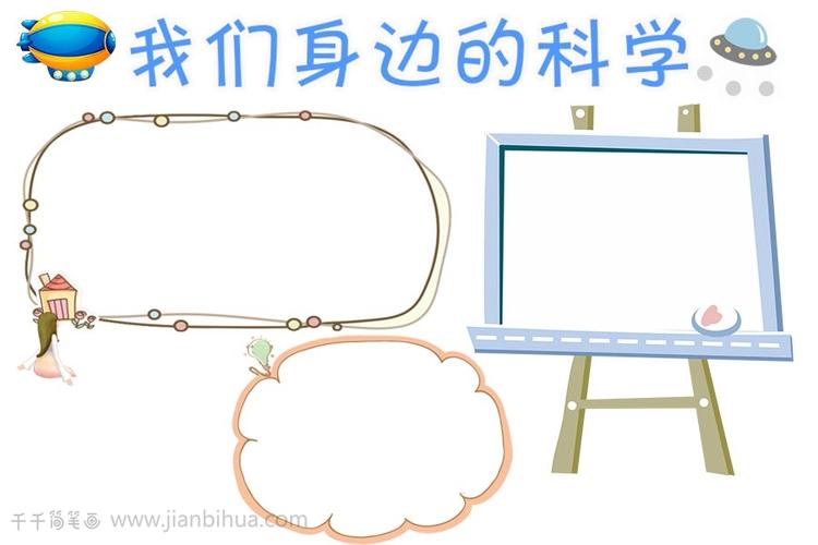 清新我们身边的科学手抄报模板主题手抄报简笔画