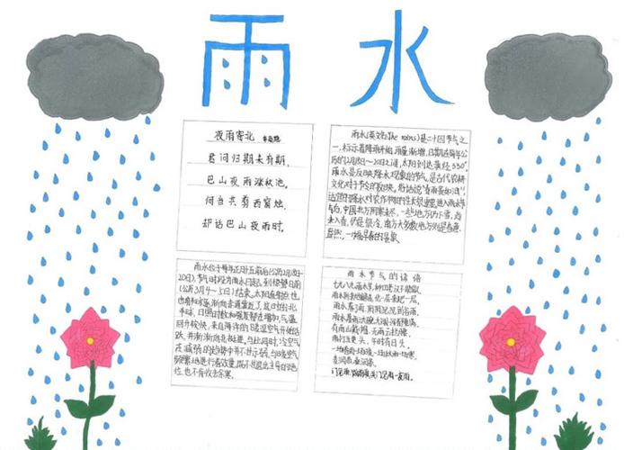 第一张与雨水有关的手抄报雨水节气手抄报怎么画雨水节气是继立春节气