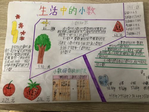 写美篇      孩子们的综合性数学作业生活中的小数手抄报