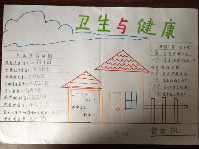 赵家洲中心小学一年级三班卫生与健康手抄报优秀作品展