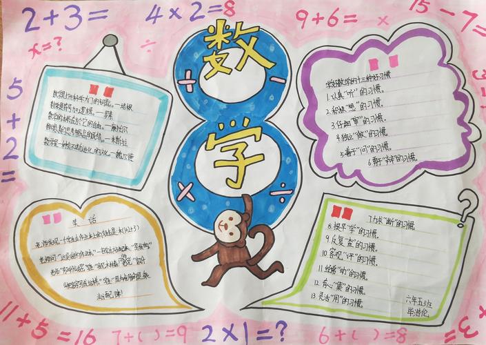 文化小学六年组数学手抄报展示