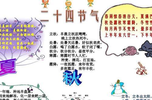 春夏12节气手抄报 春夏秋冬手抄报-蒲城教育文学网