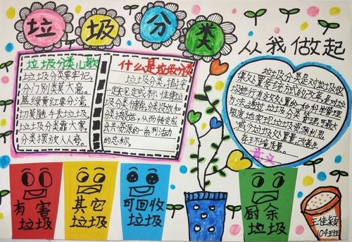 缤纷迎暑假做气质少年赭山小学垃圾分类手抄报展