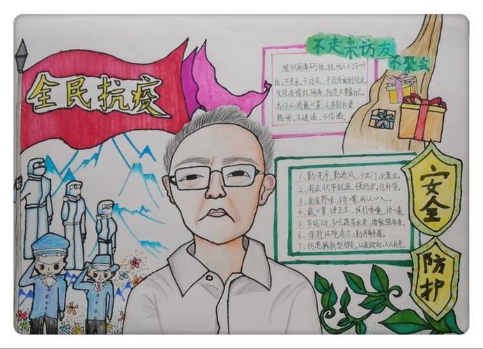 手抄报诗歌绘画历山学校学生用笔传递抗疫信心