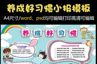 2021年养成好习惯小报文明礼仪美德手抄报