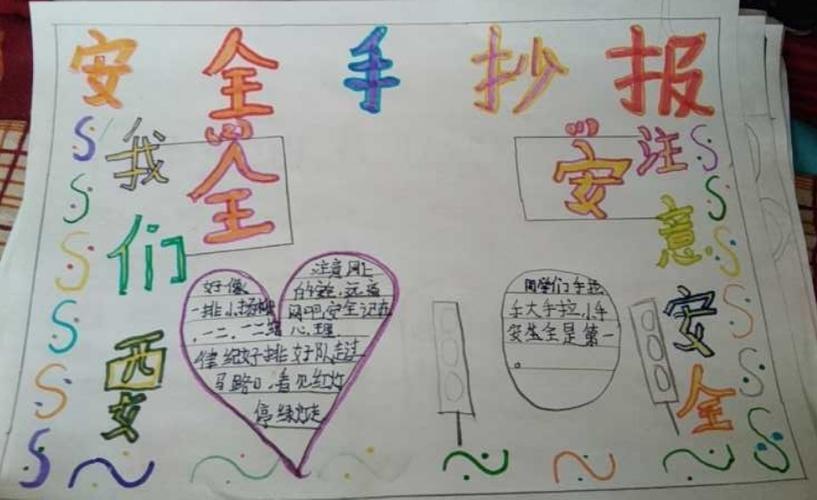 安全伴我行城东小学手抄报