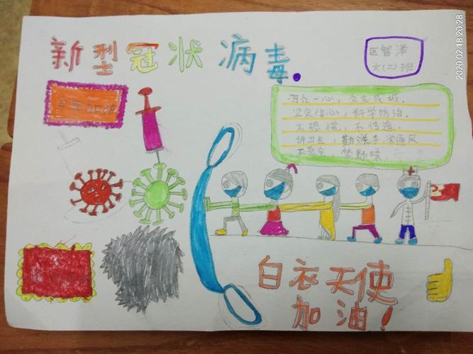 沙琅新城幼儿园防控疫情从我做起手抄报绘画作品集