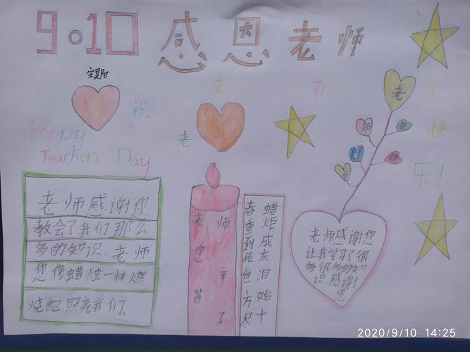 泽下小学五年级教师节手抄报