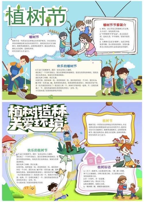 植树节小学生手抄报参考模板文字内容主题