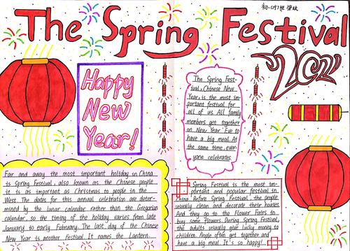 2021年七年级学生英语手抄报the spring festival