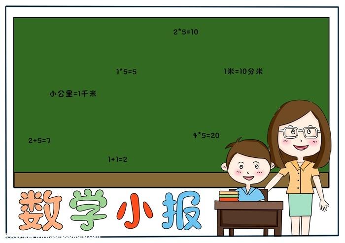 数学手抄报简单又漂亮一年级数学简单手抄报