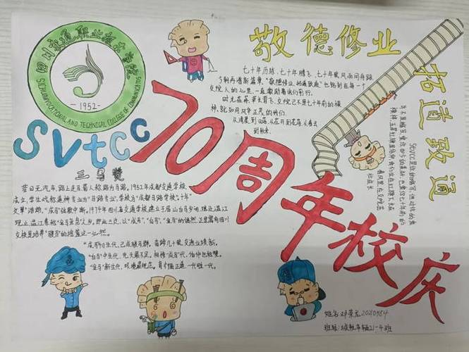 70周年校庆手抄报图片