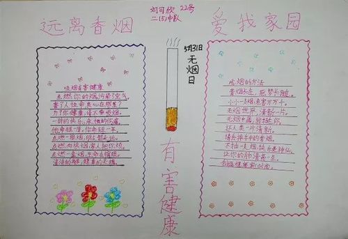 自由呼吸俱乐部2019世界无烟日小学生控烟手抄报作品展三