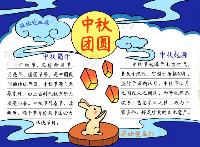 中秋月圆人更圆简单漂亮的中秋手抄报简笔画合集含文字内容哦