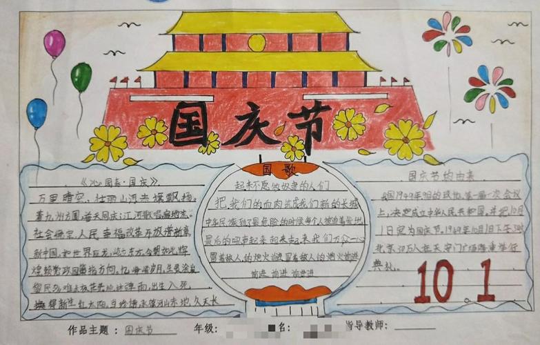 2019小学生国庆节手抄报一起为祖国点赞