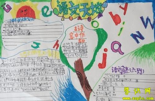 学识网 语文 手抄报 小学生手抄报    通过手抄报还能扩大小学生的