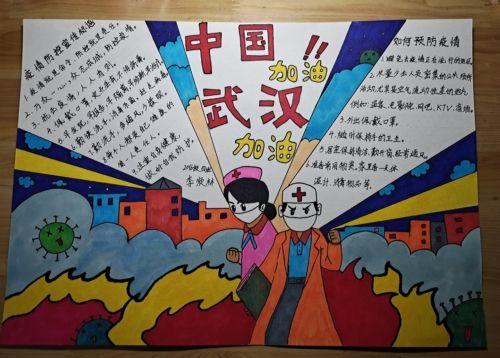 关于2020新型肺炎漫画手抄报抗肺炎主题画