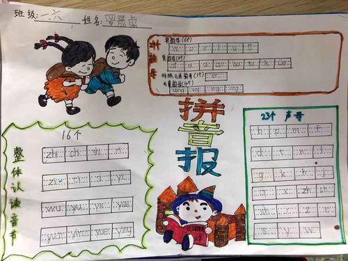 小学一年级同学的拼音手抄报作品