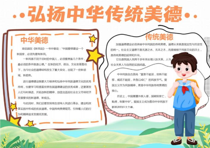 可爱卡通弘扬中华传统美德手抄报.pdf 3页