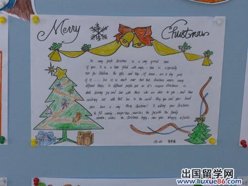 圣诞节手抄报版面设计图merry christmas