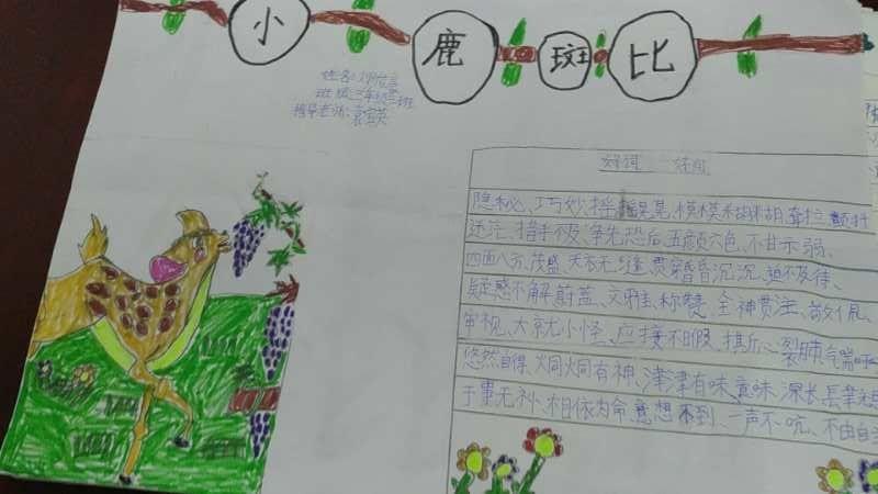 兴学街小学三年级三班小鹿斑比手抄报指导老师袁宝英