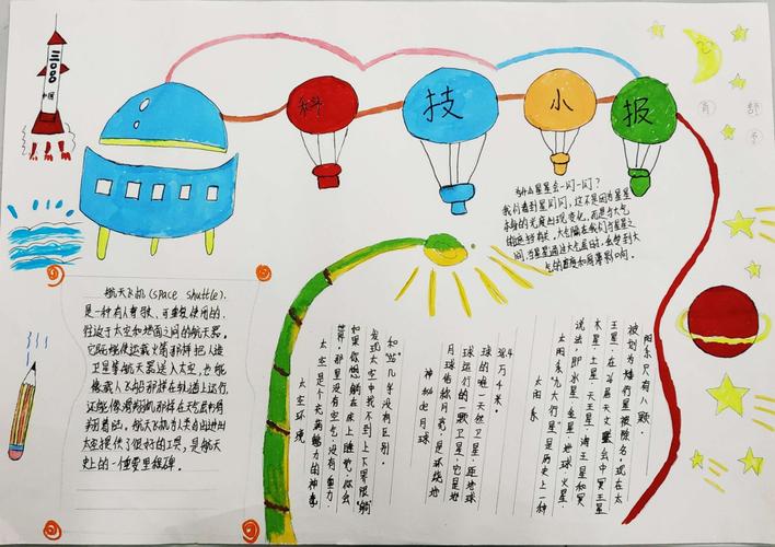 科技伴我行潜江市田家炳实验小学一年级优秀科技手抄报暨科幻画