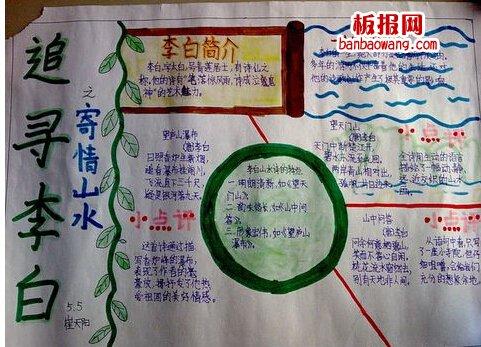 追寻李白手抄报画