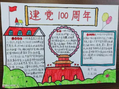 小学生建党100周年手抄报