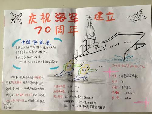 魅力江山江山一小406班庆祝海军建军节手抄报活动