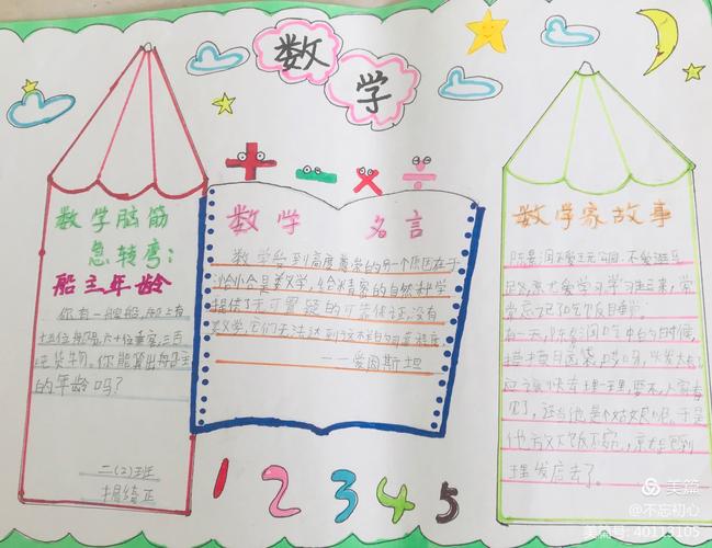 趣味数学快乐无限硕勋小学二年级数学手抄报比赛