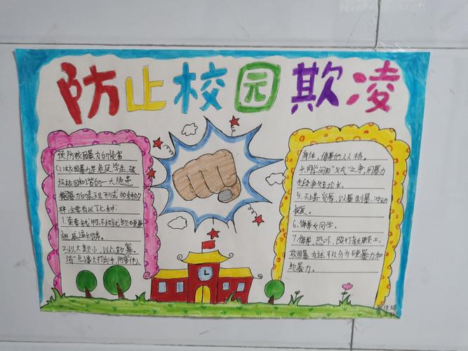 提高安全意识预防校园欺凌秦都中学预防校园欺凌手抄报及黑板