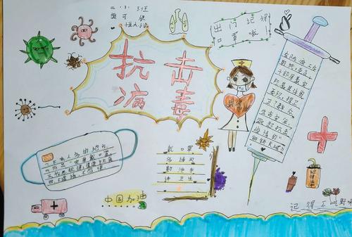 疫无反顾疫起向前恒大绿洲小学战疫书画手抄报展示活动